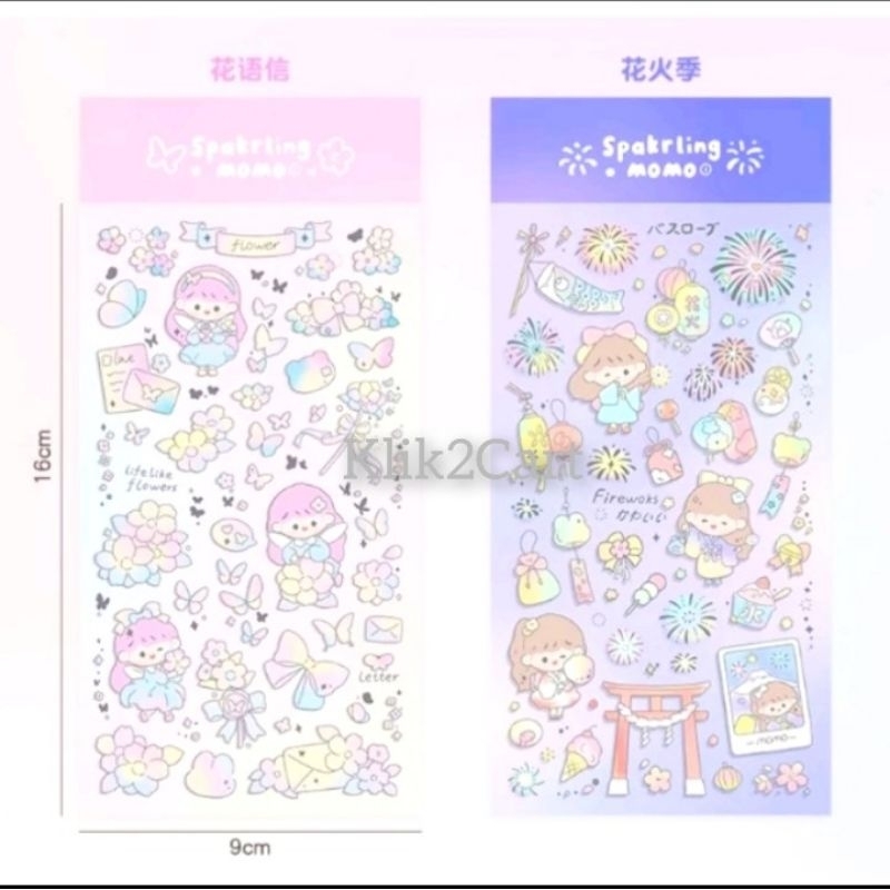 

New sticker sparkling momo ecer / sticker momo