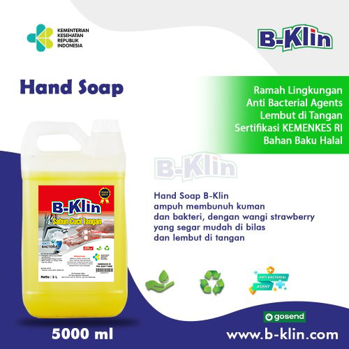 Sabun Cuci Tangan 5 Liter Handsoap Bklin Lemon