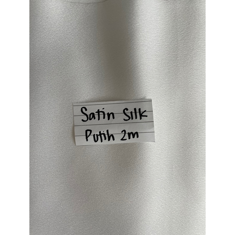 kain satin silk putih 2 meter