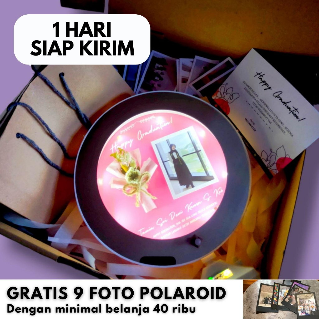 KADO CERMIN CUSTOM [TEMA WARNA PINK] LUCU UNIK mood lamp untuk Souvenir Pernikahan, Ulang Tahun Wisu