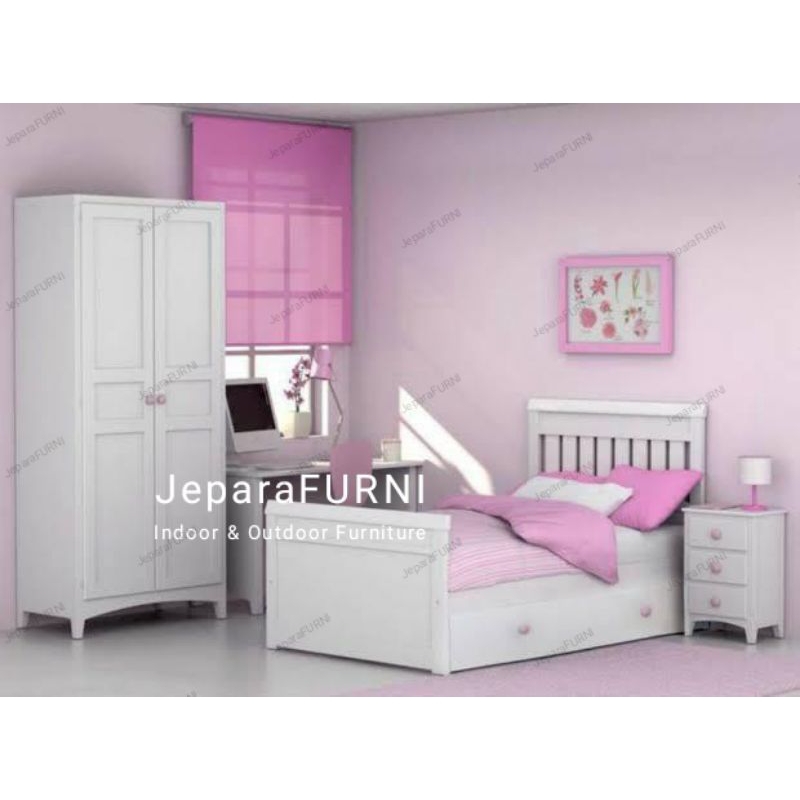 Set kamar tidur anak kayu jati jepara