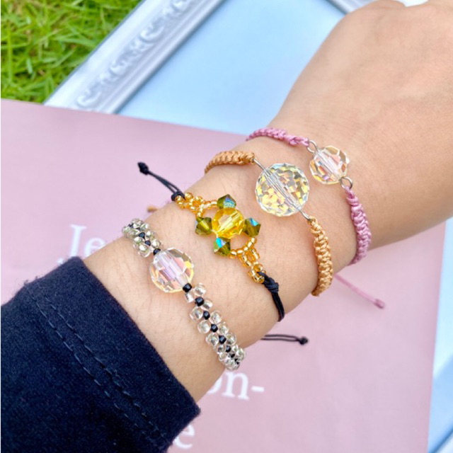 Gelang serut manik/ tali gelang tangan /gelang swarovski premium/ bracelet