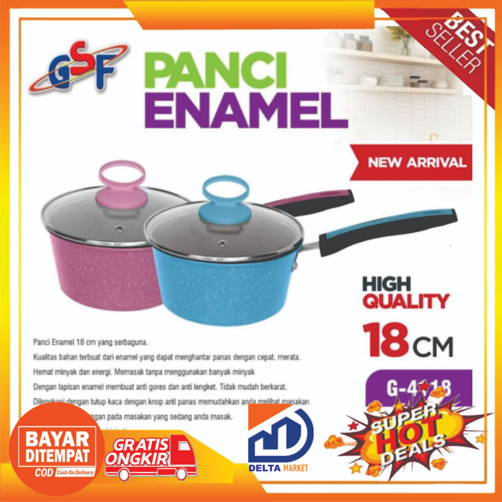 PANCI ENAMEL 18CM GSF G-4118 / PANCI SUSU ENAMEL UK 18CM / PANCI KUAH UK 18CM / PANCI KUWAH UK 18CM 