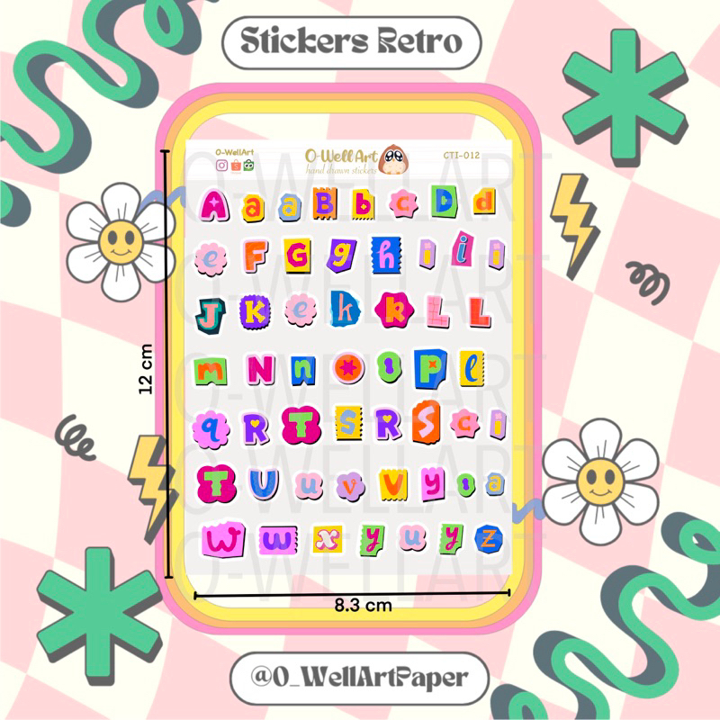 

Stiker Kertas Huruf Scarpbook Alfabet - Alphabeth Sticker Scrapbook - Stiker Jurnaling Huruf Cantik