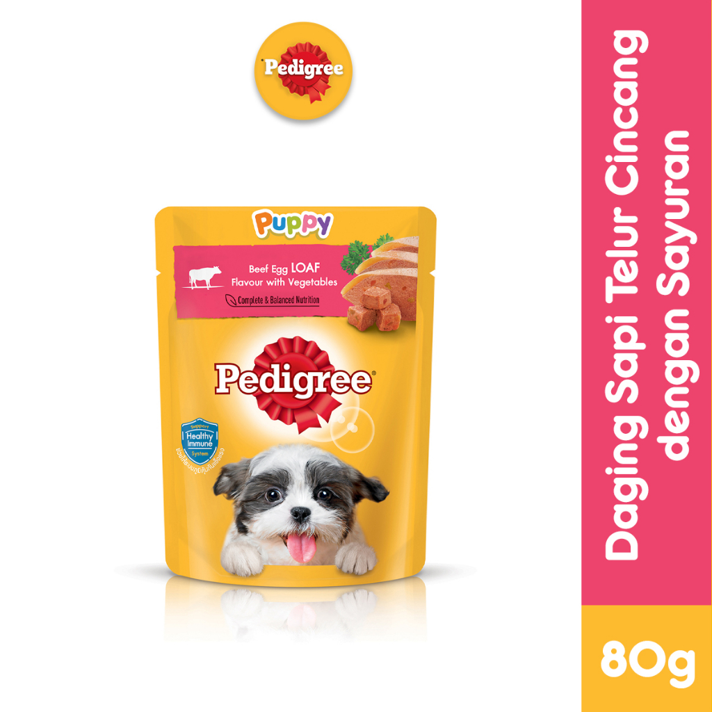 

23bagusmenshop - Pedigree Puppy Dog Food Pouch 80gr Isi 24 Wet Food Makanan Basah Anak Anjing