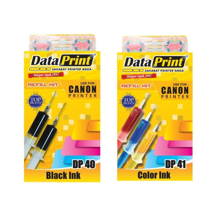 Tinta data print canon refill tinta suntik data print canon black dp40 colour dp41