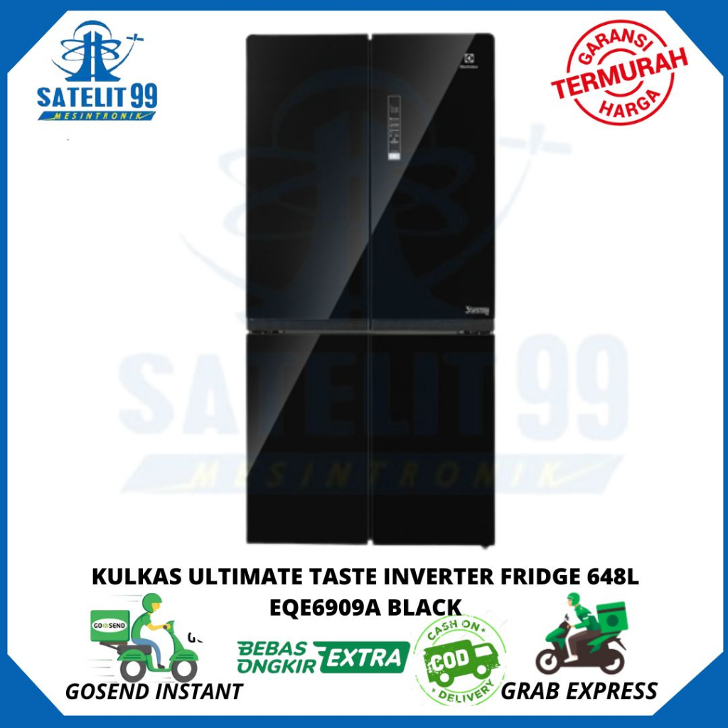 KULKAS ULTIMATE TASTE INVERTER FRIDGE 648L ELECTROLUX EQE6909A BLACK