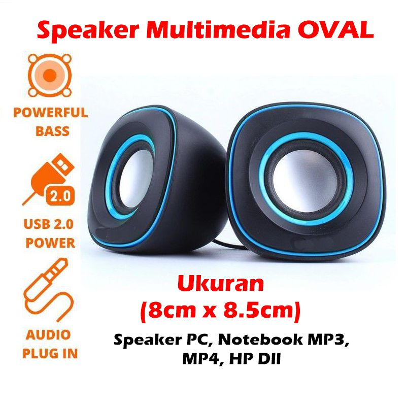 SPEAKER MULTIMEDIA USB OVAL, SPEAKER KOMPUTER MINI OVAL USB, MULITIMEDIA SPEAKER G105/G104/D-015SPEA