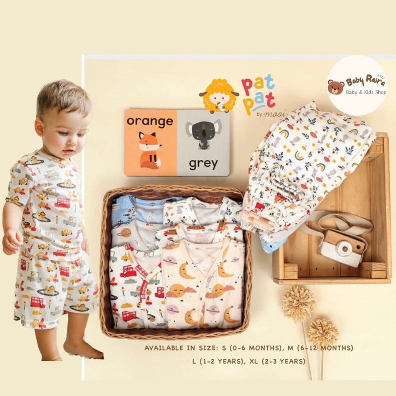 Mooi Setelan 0-3Y Piyama Panjang & Setelan Piyama pendek Premium Patpat by MOOI piyama anak baju tid