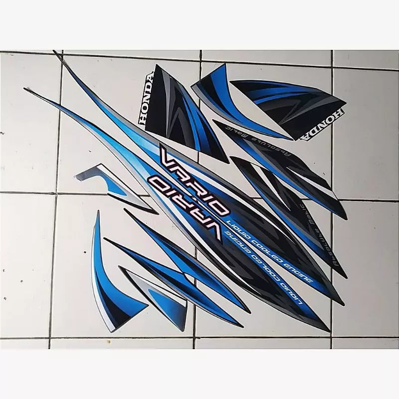stiker striping honda vario 110 karbu 2012 hitam varla lis body original