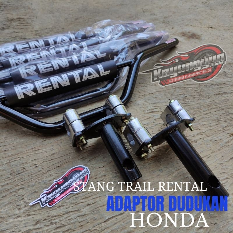 Paketan Stang Stir Trail Dan Dudukan Adaptor Stang Untuk Motor Bebek Honda Dan Matic Honda