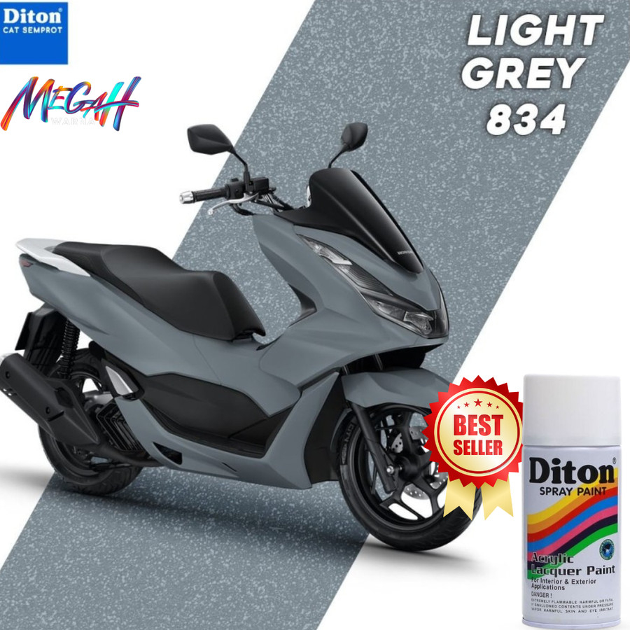 pilok pilox cat semprot 300CC Diton abu abu grey gray silver muda (834)