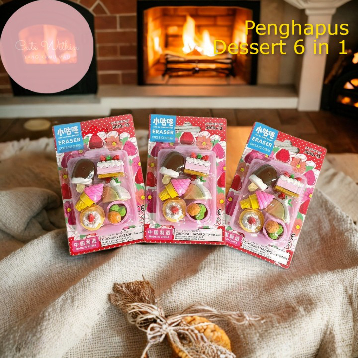 

Penghapus Pensil Sweet Dessert Miniatur Set Makanan 1 Pack 6 pcs - 3010 13 - eraser karakter misteri lucu unik viral anak