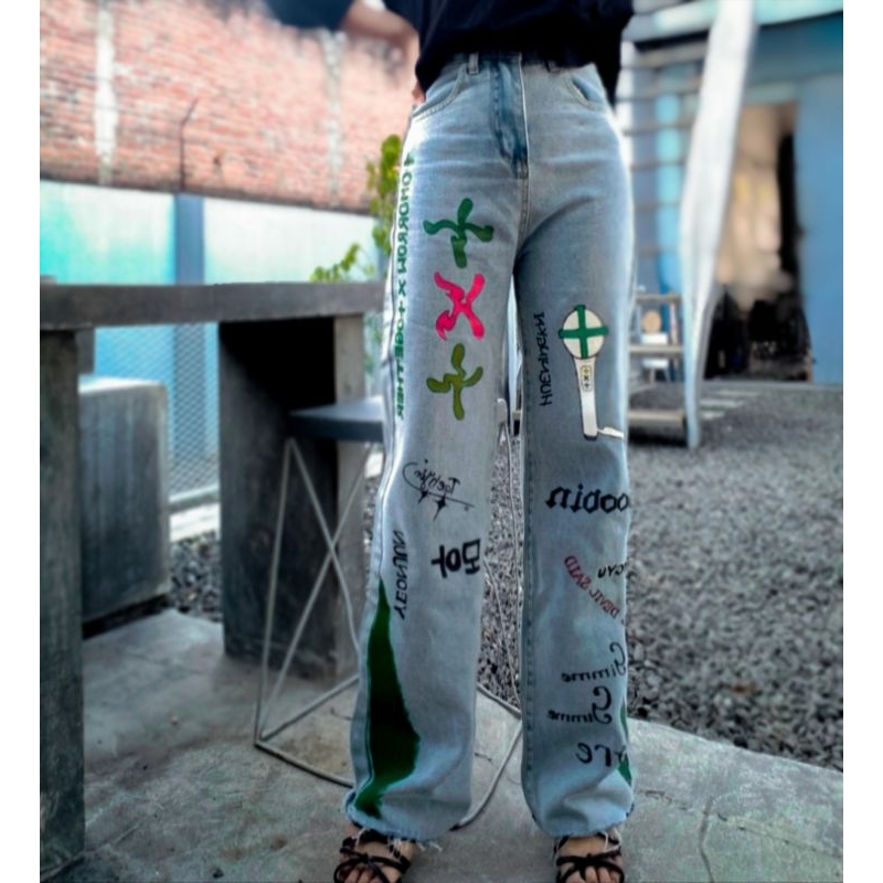 FAITMAIN JEANS TXT JEANS PAINTING