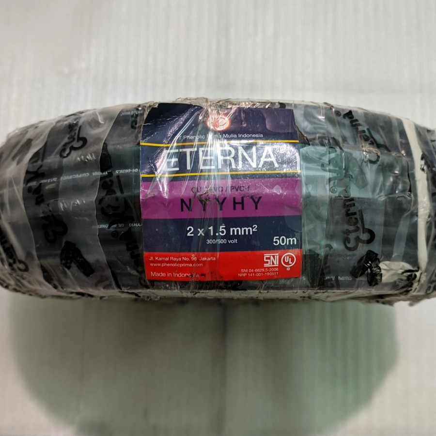 kabel Eterna  NYYHY dan NYY 3x2.5warna HITAM , 1roll panjang 50meter original SNI