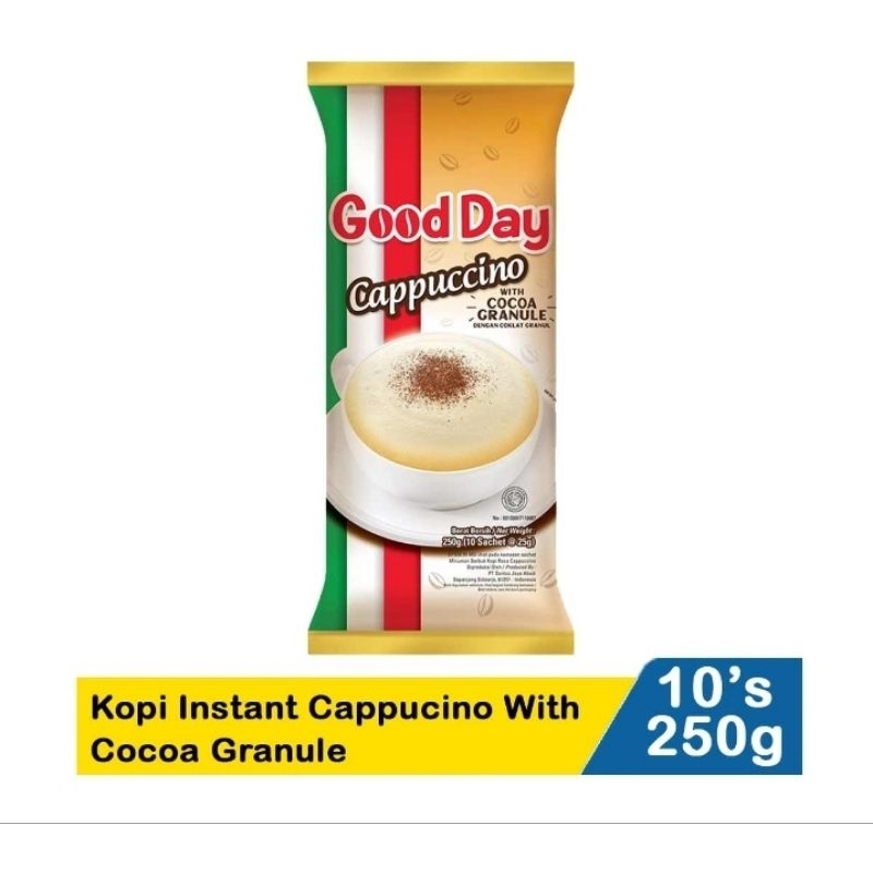 

GOOD DAY KOPI INSTAN CAPPUCINO WITH COKLAT GRANUL 10 sachet