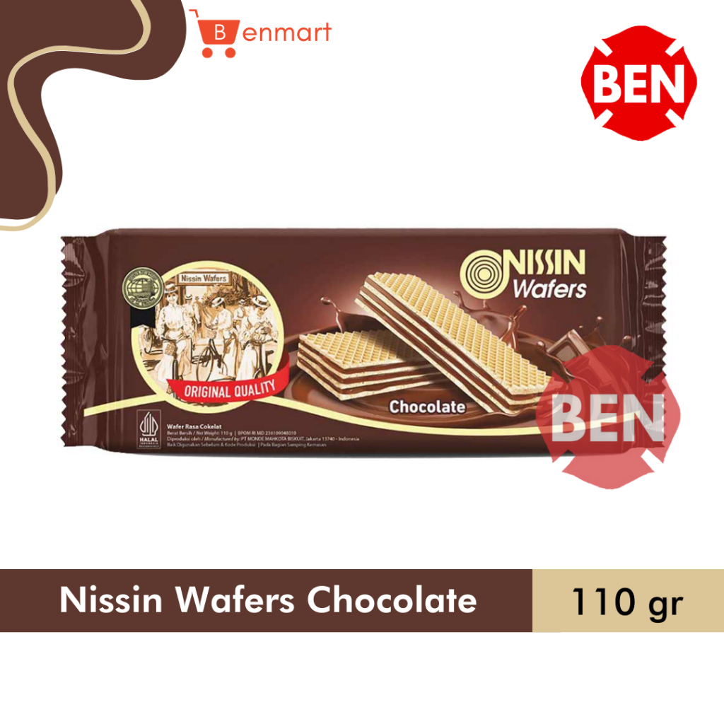 

Nissin Wafer CHOCOLATE 110g 110gr 110 g gr Coklat Cokelat Wafers Besar