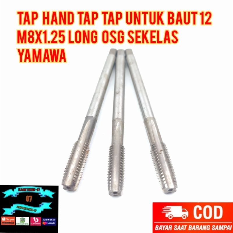 tap. hand tap tap untuk baut12 m8x1.25 long. OSG sekelas yamawa
