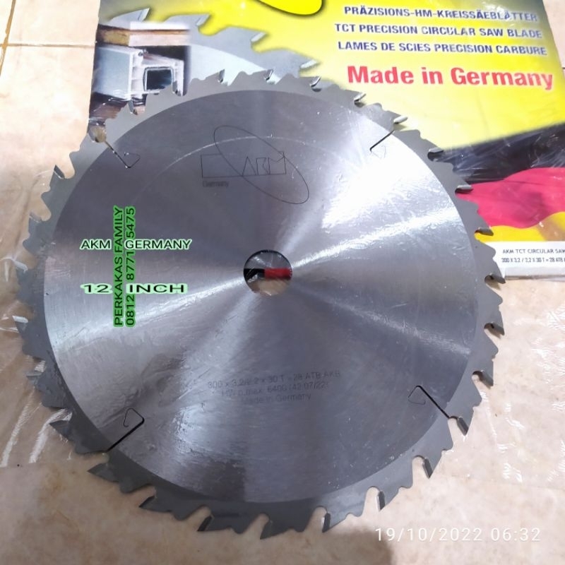 AKM GERMANY CIRCULAR SAW BLADE TCT 12 INCH 28 T GERGAJI BELAH POTONG KAYU