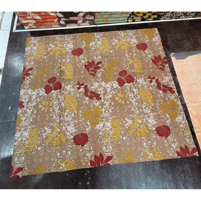 TERMURAH KAIN BATIK SOLO ECOPRINT DAUN COKLAT C228