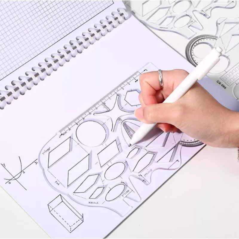 

Penggaris Geometri Multifungis lentur Mistar Busur Pola