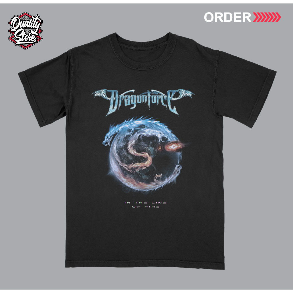 KAOS BAND ROCK DRAGONFORCE V3 || Cotton Combed 24s PREMIUM
