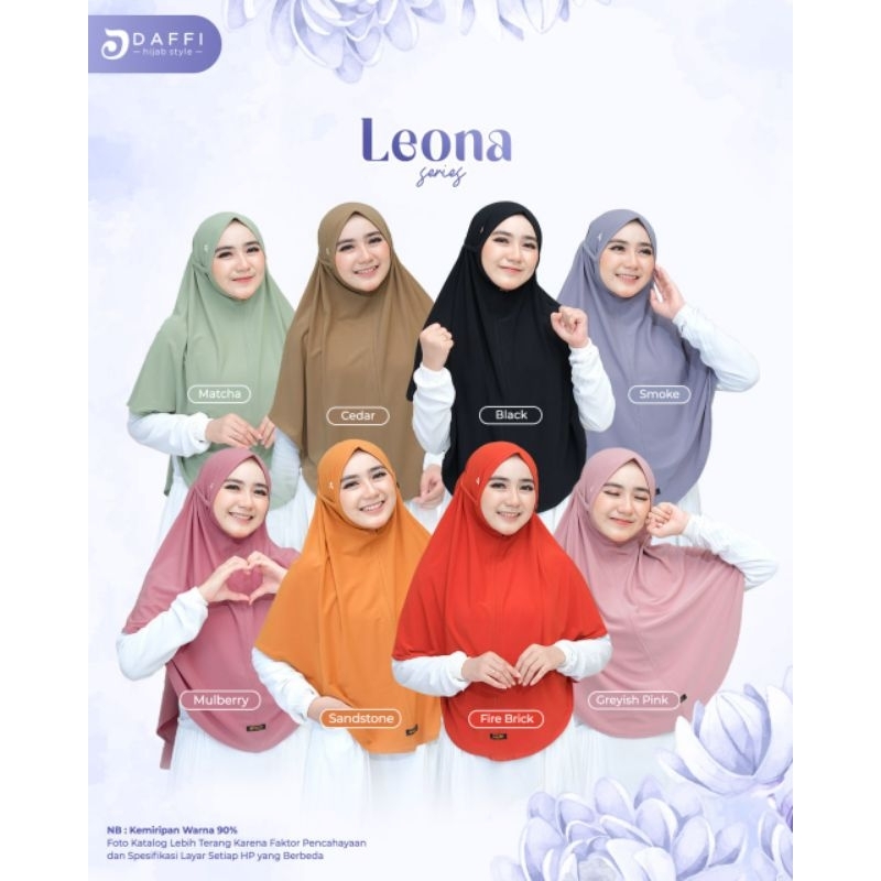 LEONA BERGO DAFFI HIJAB PREMIUM ORIGINAL NYAMAN ADEM JUMBO SYARI JILBAB INSTAN