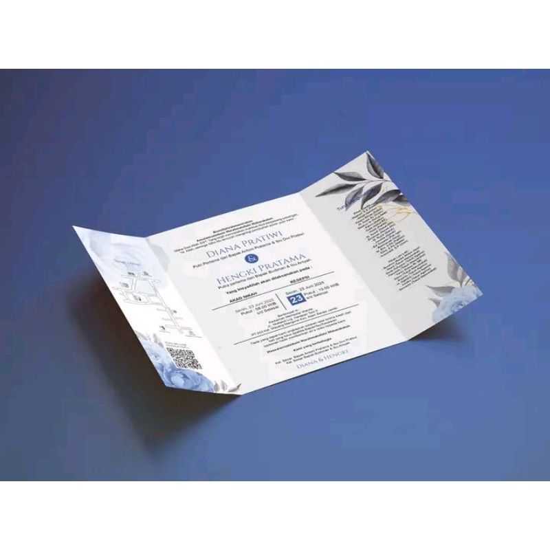 Undangan Pernikahan/Khitan Custom Lipat 3 Full Color