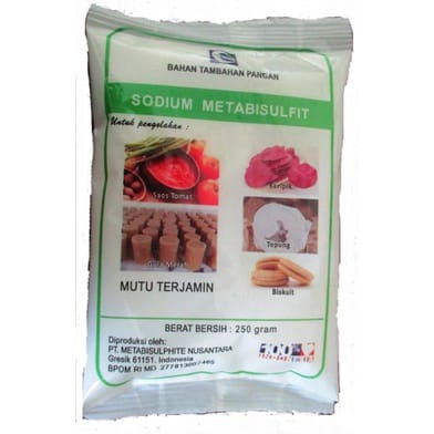 

sodium- GULA - SAOS - SODIUM METABUISULPHITE - METABISULFIT - BAHAN TAMBAH PANGAN - 250GRAM