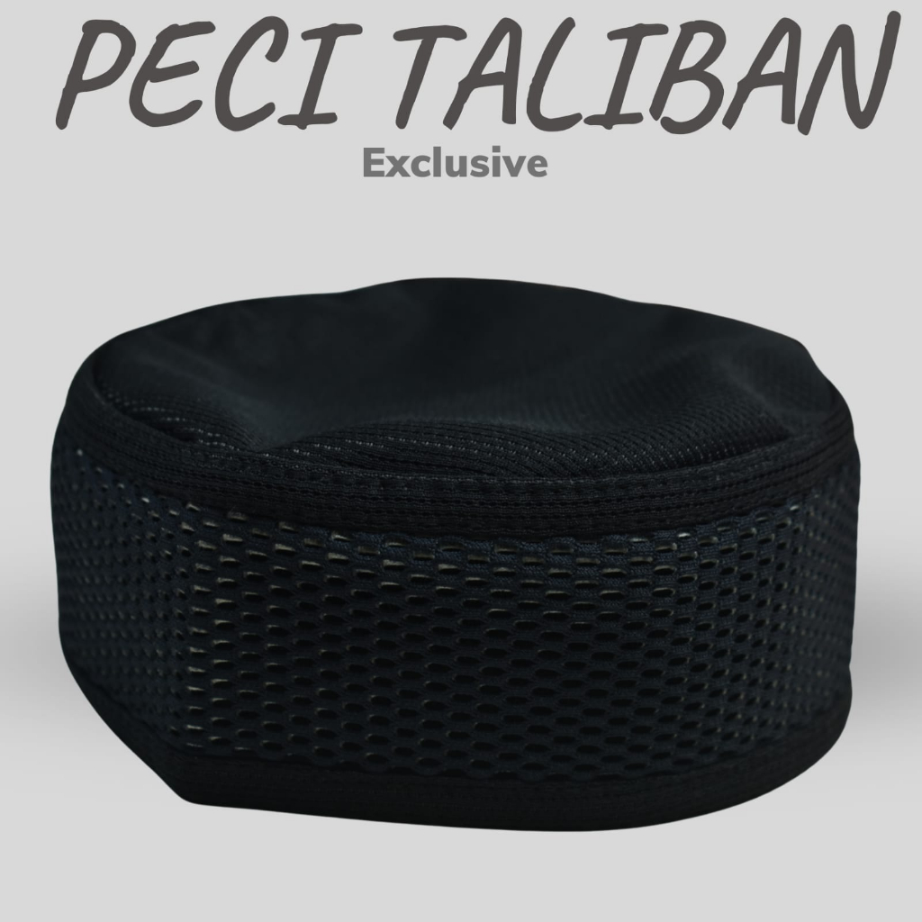 peci kopiah talibann hitam polos motif lubang kecil putih harga terjangkau bagus ukuran  dewasa