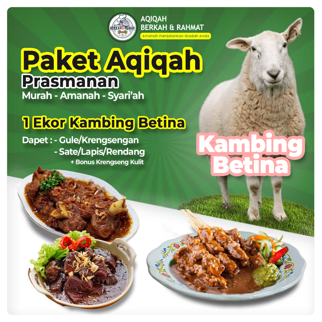 

PAKET AQIQAH SIAP SAJI PRASMANAN (BETINA) - Praktis, Amanah, Sesuai Syari'at