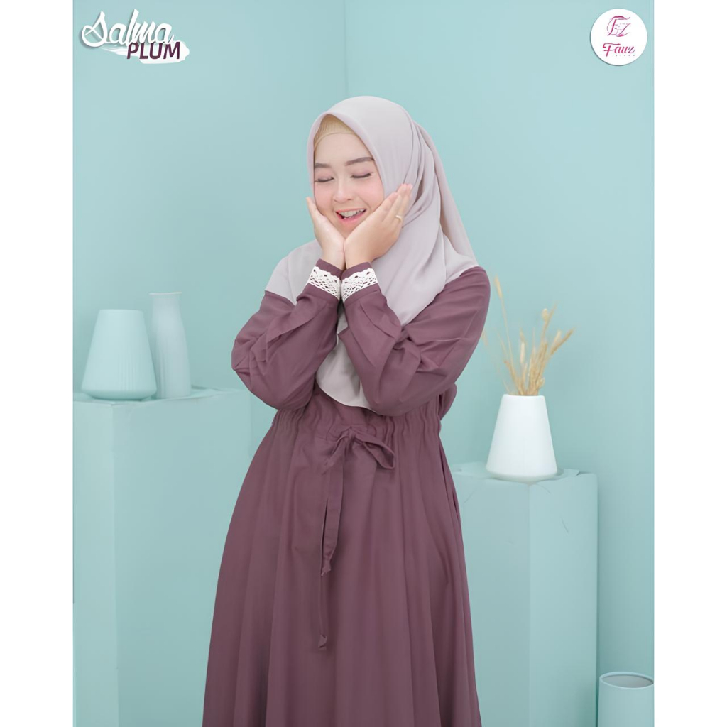 Gamis Katun Polos Dress Toyobo Madina Remaja Terbaru Kekinian Brukat Premium Jumbo