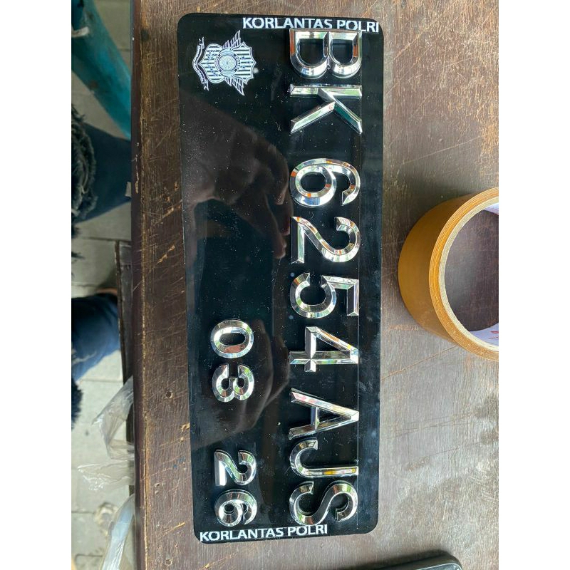 Plat Nomor Timbul Motor Diamond Chrome