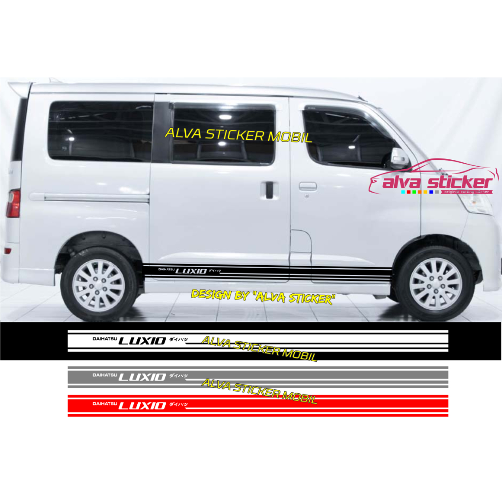new design sticker luxio stiker luxio jdm kanji list cutting stiker body mobil daihatsu luxio kanji