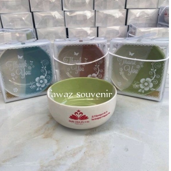 souvenir mangkok keramik besar sablon mangkok sup besar