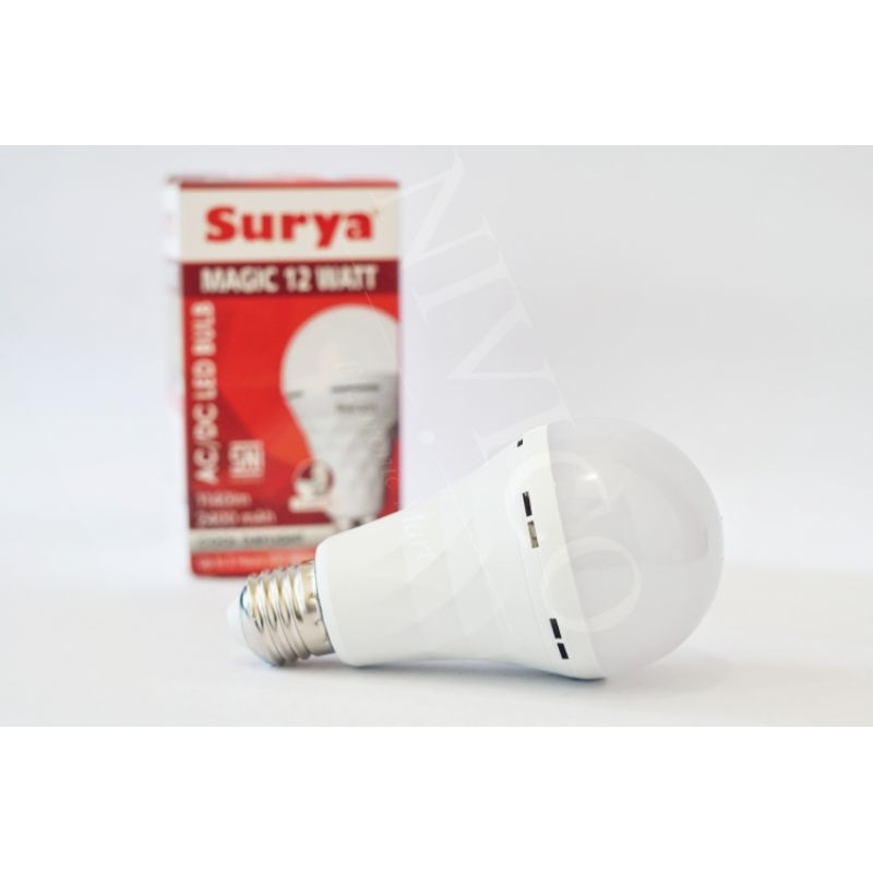Lampu LED Emergency Bulb Magic Lamp 12 W Surya Cool Day Light