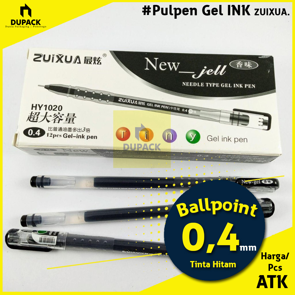 

Pulpen Ballpoint Gel 0,4mm Hitam ZUIXUA Gel Ink