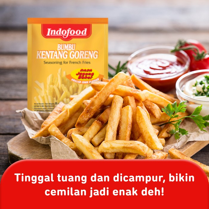 Bumbu Indofood Kentang Goreng Rasa Keju 25Gr| Bumbu Tabur Kentang