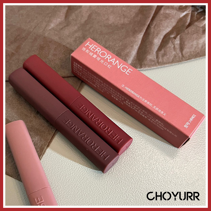 【COD】 HERORANGE Lipstik Matte Lipstik Thin Tube Anti Air Tahan Lama-CH
