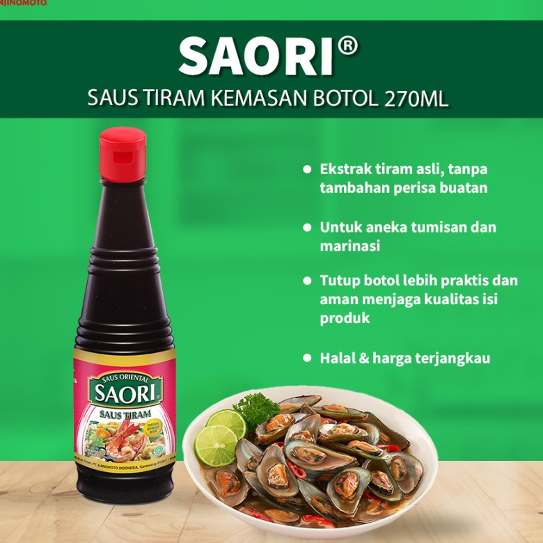 

Saori Saos Tiram 270ml&Saori Saos Tiram Kemasan Sachet|Saori Halal