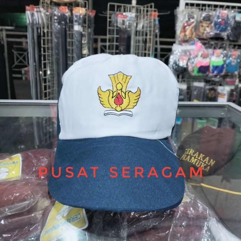 topi SMP biru putih