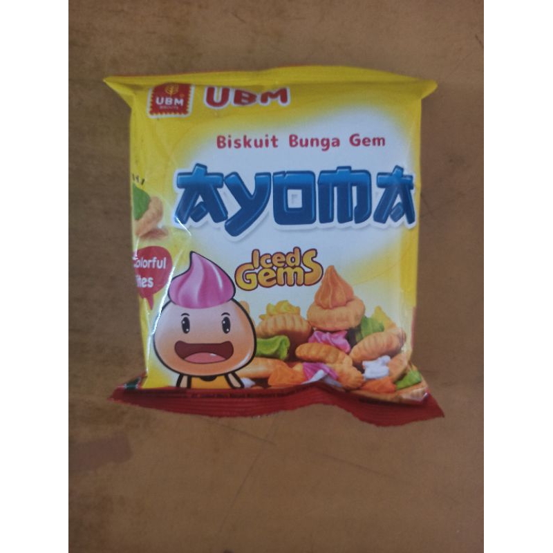 Ayoma Biskuit Bunga Gem 40gr UBM biscuits ice gems