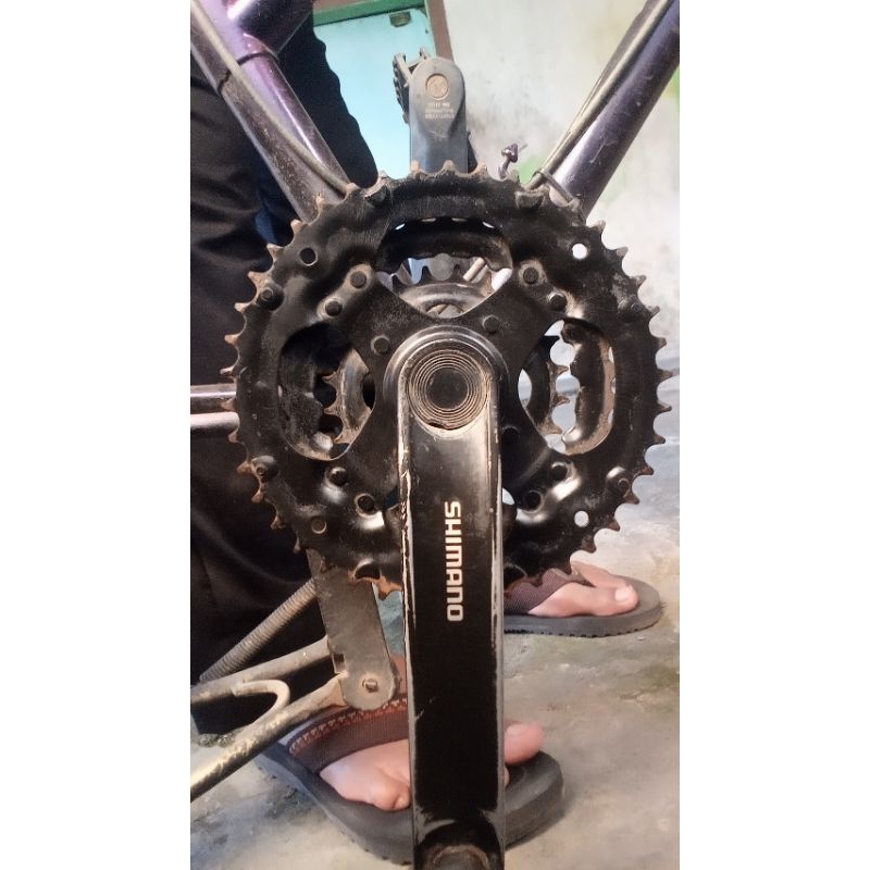 Crank Shimano FC TY301 alloy gear depan mtb federal roadbike altus acera tourney