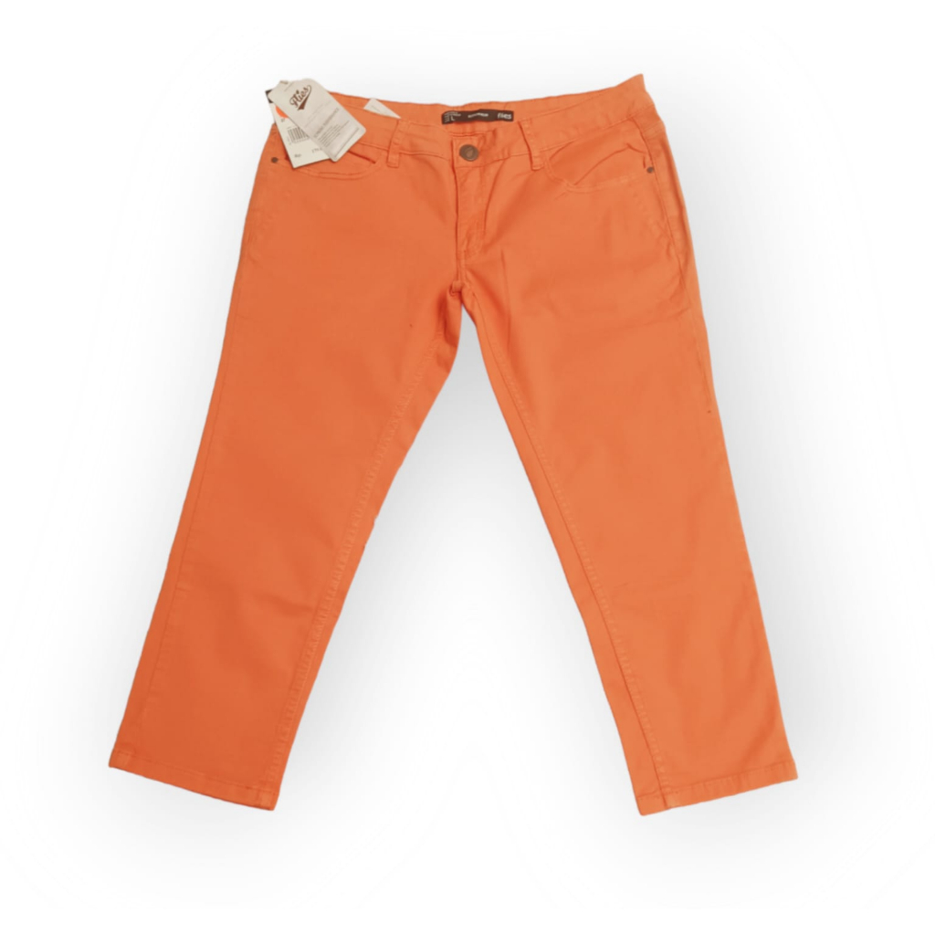 Celana Jeans Wanita 3/4 Orange Flies Ukuran L