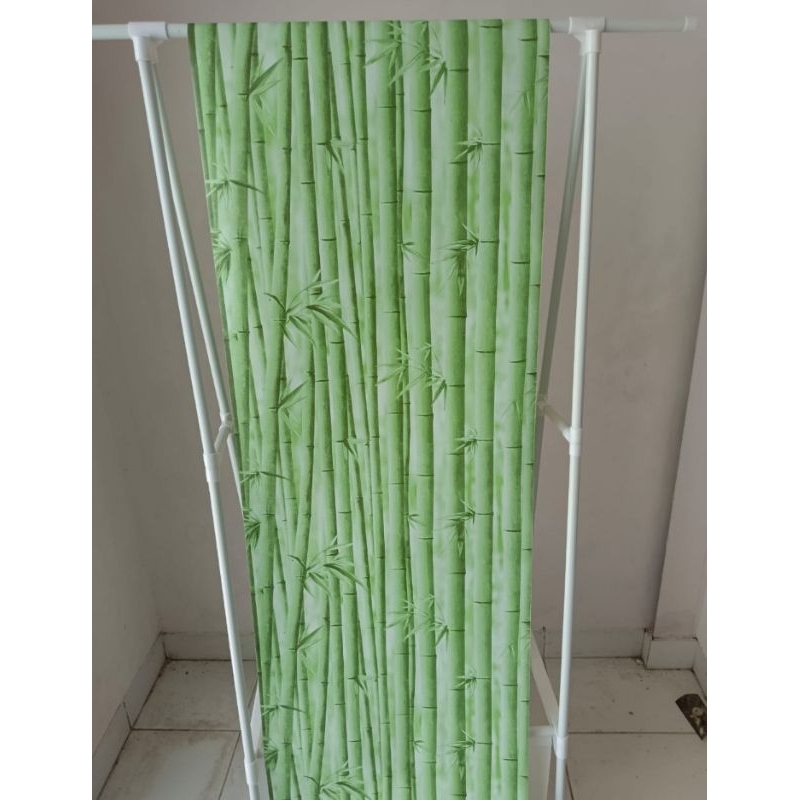 Wallpaper Sticker Dinding Motif Bambu 45cmx10m gh067 wallsticker karakter emboss salur