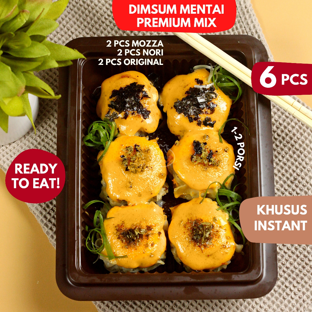 

Dimsum Mentai Ginuk Mix 3 Rasa isi 6pcs Ready to Eat Bukan Gyoza Hakao