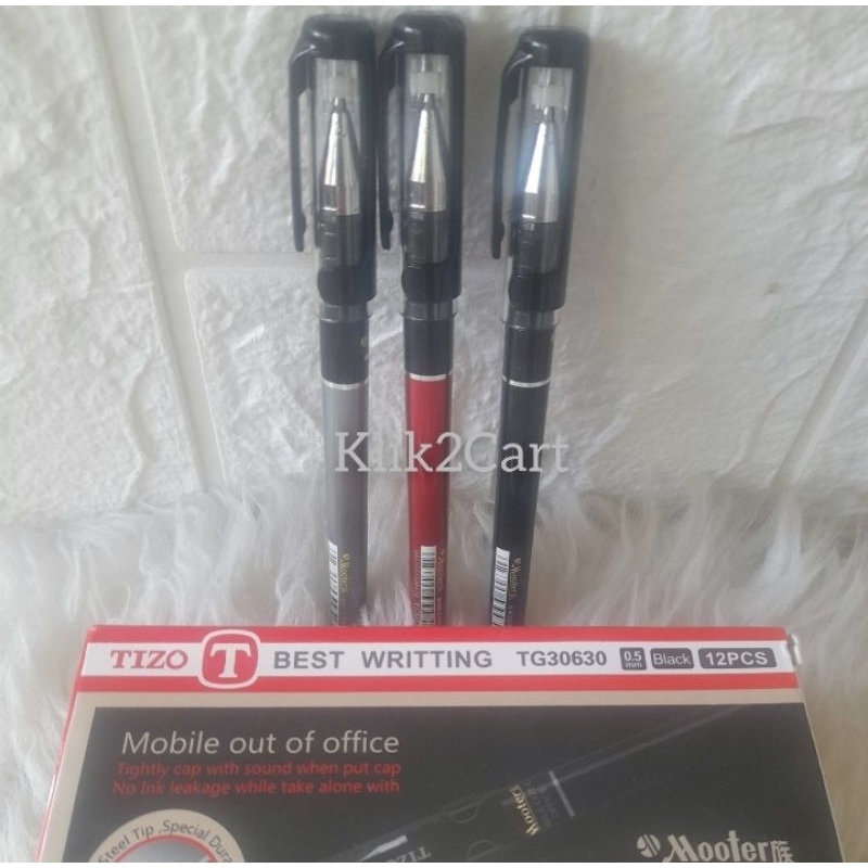 

Bolpen gel Tizo TG30630 ecer / bolpen 0.5mm / bolpen hitam