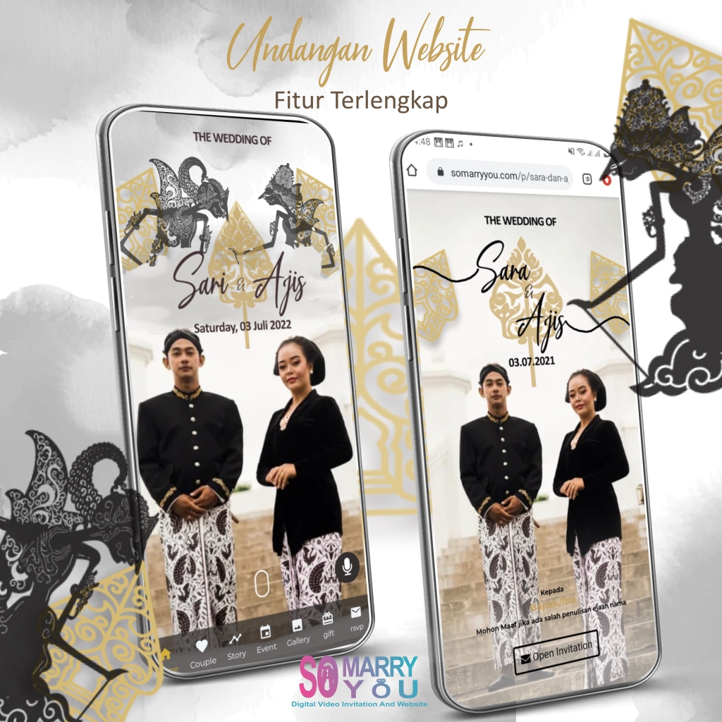 Promo Undangan Digital Website Pernikahan Adat Jawa Wayang Web Invitation Online Modern Java Elegant