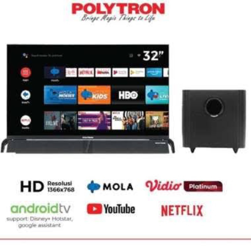 POLYTRON LED 32" ANDROID SUBWOOFER 32BAG