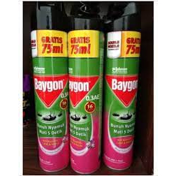 Baygon Semprot 600 ml+75 ml hit aerosol 600 ml
